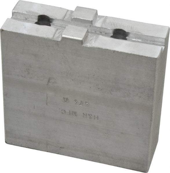 H & R Manufacturing - Tongue & Groove Attachment, Square Soft Lathe Chuck Jaw - Aluminum, 1-3/4" Btw Mount Hole Ctrs, 3-1/2" Long x 1-1/4" Wide x 3-3/8" High, 5/16" Groove - USA Tool & Supply