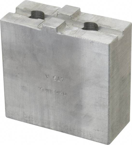 H & R Manufacturing - Tongue & Groove Attachment, Square Soft Lathe Chuck Jaw - Aluminum, 1-3/4" Btw Mount Hole Ctrs, 3-1/2" Long x 1-1/2" Wide x 3-3/8" High, 5/16" Groove - USA Tool & Supply