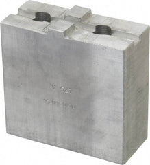 H & R Manufacturing - Tongue & Groove Attachment, Square Soft Lathe Chuck Jaw - Aluminum, 1-3/4" Btw Mount Hole Ctrs, 3-1/2" Long x 1-1/2" Wide x 3-3/8" High, 5/16" Groove - USA Tool & Supply