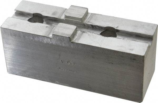 H & R Manufacturing - Tongue & Groove Attachment, Square Soft Lathe Chuck Jaw - Aluminum, 3" Btw Mount Hole Ctrs, 5-5/8" Long x 2" Wide x 2-5/16" High, 1/2" Groove - USA Tool & Supply