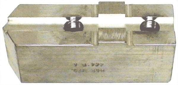 H & R Manufacturing - Tongue & Groove Attachment, Square Soft Lathe Chuck Jaw - Aluminum, 1-1/2" Btw Mount Hole Ctrs, 3-3/16" Long x 1-1/4" Wide x 1-5/8" High, 5/16" Groove - USA Tool & Supply
