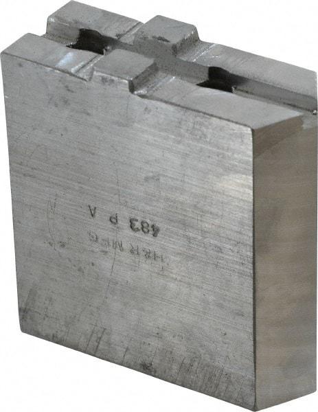 H & R Manufacturing - Tongue & Groove Attachment, Square Soft Lathe Chuck Jaw - Aluminum, 1-1/2" Btw Mount Hole Ctrs, 3-3/16" Long x 1-1/4" Wide x 3-3/8" High, 5/16" Groove - USA Tool & Supply