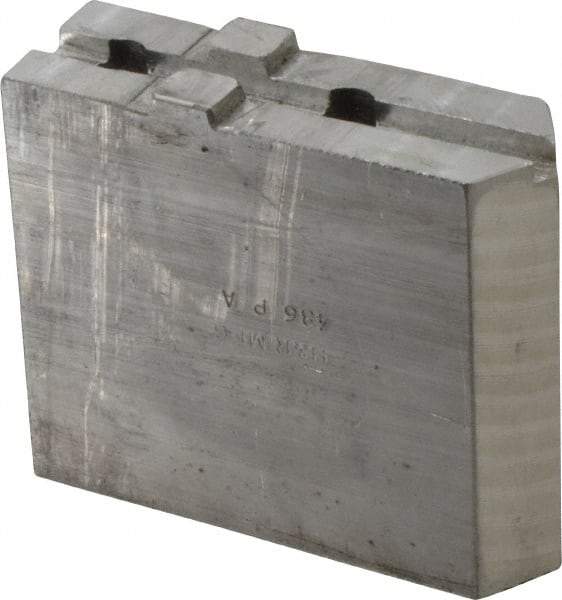 H & R Manufacturing - Tongue & Groove Attachment, Square Soft Lathe Chuck Jaw - Aluminum, 1-3/4" Btw Mount Hole Ctrs, 3-15/16" Long x 1-1/4" Wide x 3-3/8" High, 5/16" Groove - USA Tool & Supply
