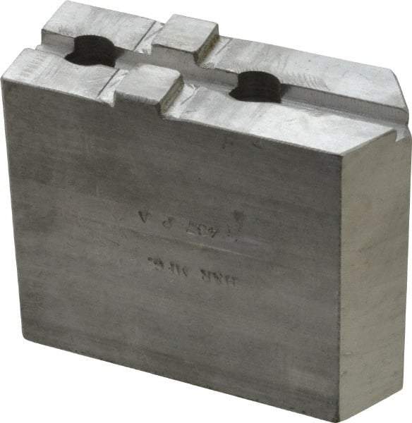 H & R Manufacturing - Tongue & Groove Attachment, Square Soft Lathe Chuck Jaw - Aluminum, 1-3/4" Btw Mount Hole Ctrs, 3-15/16" Long x 1-1/2" Wide x 3-3/8" High, 5/16" Groove - USA Tool & Supply