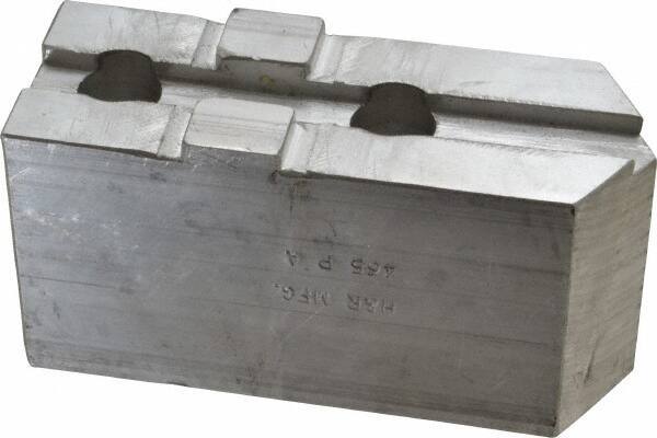 H & R Manufacturing - Tongue & Groove Attachment, Square Soft Lathe Chuck Jaw - Aluminum, 2.12" Btw Mount Hole Ctrs, 4-13/16" Long x 1-3/4" Wide x 2-3/8" High, 1/2" Groove - USA Tool & Supply