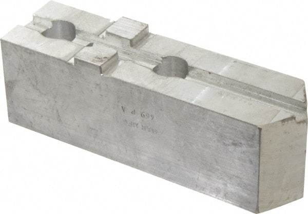 H & R Manufacturing - Tongue & Groove Attachment, Square Soft Lathe Chuck Jaw - Aluminum, 3" Btw Mount Hole Ctrs, 7-1/4" Long x 2" Wide x 2-5/16" High, 1/2" Groove - USA Tool & Supply