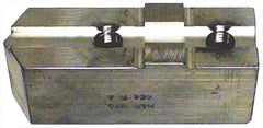 H & R Manufacturing - Tongue & Groove Attachment, Square Soft Lathe Chuck Jaw - Aluminum, 3" Btw Mount Hole Ctrs, 7-1/4" Long x 2" Wide x 3-13/16" High, 1/2" Groove - USA Tool & Supply