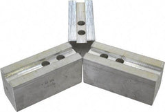 H & R Manufacturing - 1.5mm x 60° Serrated Attachment, Square Soft Lathe Chuck Jaw - 3 Jaws, Aluminum, 1.181" Btw Mount Hole Ctrs, 5-1/4" Long x 2" Wide x 2-1/2" High, 0.71" Groove, 14mm Fastener - USA Tool & Supply