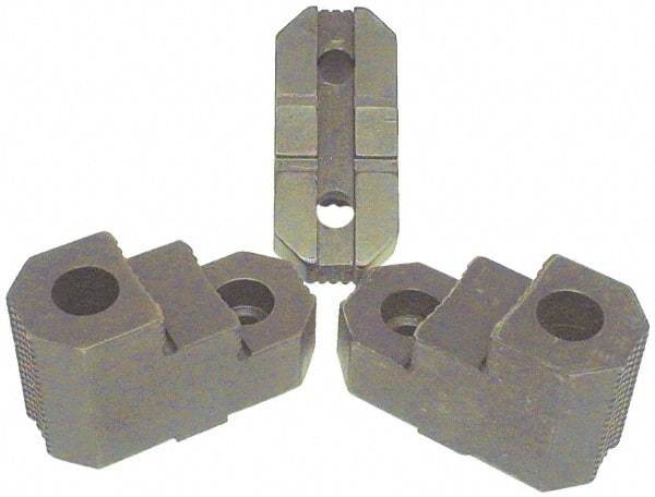 H & R Manufacturing - 15 to 24" Chuck Diam Compatibility, Mild Carburized Steel Tongue & Groove Hard Lathe Top Jaws - 2 Steps, 1/2" Groove Width, 2-1/2" Wide x 5.35" Long x 3-15/32" High - USA Tool & Supply