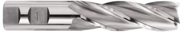 OSG - 1-3/4", 3" LOC, 1-1/4" Shank Diam, 5-1/2" OAL, 6 Flute, Cobalt Square End Mill - Single End, Uncoated, Spiral Flute, 30° Helix, Right Hand Cut, Right Hand Flute, Series 547 - USA Tool & Supply
