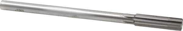 Made in USA - 0.536" Carbide-Tipped 6 Flute Chucking Reamer - Straight Flute, 7/16" Straight Shank, 2" Flute Length, 8" OAL - USA Tool & Supply