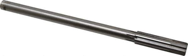 Made in USA - 0.539" Carbide-Tipped 6 Flute Chucking Reamer - Straight Flute, 7/16" Straight Shank, 2" Flute Length, 8" OAL - USA Tool & Supply