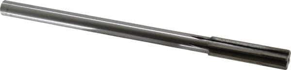 Made in USA - 0.55" Carbide-Tipped 6 Flute Chucking Reamer - Straight Flute, 7/16" Straight Shank, 2" Flute Length, 8" OAL - USA Tool & Supply