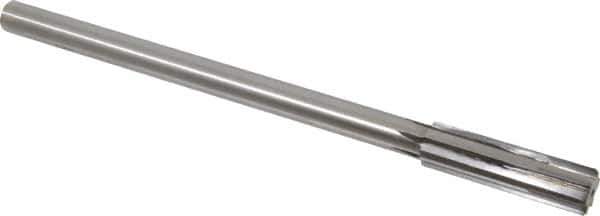 Made in USA - 0.57" Carbide-Tipped 6 Flute Chucking Reamer - Straight Flute, 7/16" Straight Shank, 2" Flute Length, 8" OAL - USA Tool & Supply