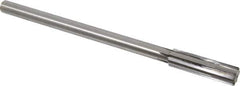 Made in USA - 0.57" Carbide-Tipped 6 Flute Chucking Reamer - Straight Flute, 7/16" Straight Shank, 2" Flute Length, 8" OAL - USA Tool & Supply