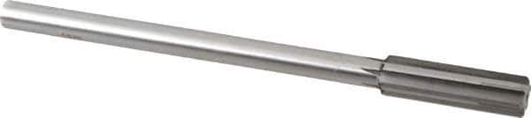 Made in USA - 0.597" Carbide-Tipped 6 Flute Chucking Reamer - Straight Flute, 7/16" Straight Shank, 2" Flute Length, 8" OAL - USA Tool & Supply