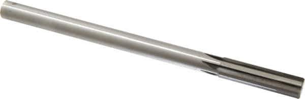 Made in USA - 0.619" Carbide-Tipped 6 Flute Chucking Reamer - Straight Flute, 9/16" Straight Shank, 2-1/4" Flute Length, 9" OAL - USA Tool & Supply