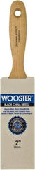Wooster Brush - 2" Flat Hog Varnish Brush - 2-15/16" Bristle Length, 5-1/2" Maple Beavertail Handle - USA Tool & Supply
