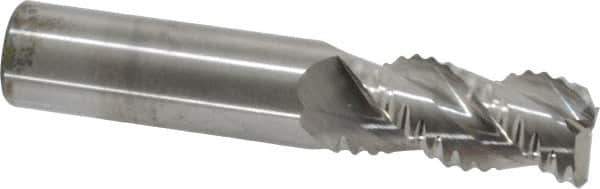 M.A. Ford - 3/4" Diam, Coarse Pitch, 1-1/2" LOC, 3 Flute Solid Carbide Roughing Square End Mill - Uncoated, 4" OAL, 3/4" Shank Diam, Single End, Centercutting, 45° Helix - USA Tool & Supply