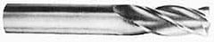 M.A. Ford - 3/4", 1-1/2" LOC, 3/4" Shank Diam, 4" OAL, 4 Flute, Solid Carbide Square End Mill - Single End, Uncoated, Spiral Flute, 30° Helix, Centercutting, Right Hand Cut, Right Hand Flute, Series 117 - USA Tool & Supply