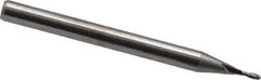 M.A. Ford - 0.035", 0.105" LOC, 1/8" Shank Diam, 1-1/2" OAL, 2 Flute, Solid Carbide Square End Mill - Single End, Uncoated, Spiral Flute, 30° Helix, Centercutting, Right Hand Cut, Right Hand Flute, Series 121 - USA Tool & Supply