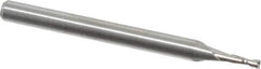 M.A. Ford - 0.05", 0.15" LOC, 1/8" Shank Diam, 1-1/2" OAL, 2 Flute, Solid Carbide Square End Mill - Single End, Uncoated, Spiral Flute, 30° Helix, Centercutting, Right Hand Cut, Right Hand Flute, Series 121 - USA Tool & Supply