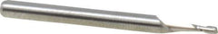 M.A. Ford - 0.055", 0.165" LOC, 1/8" Shank Diam, 1-1/2" OAL, 2 Flute, Solid Carbide Square End Mill - Single End, Uncoated, Spiral Flute, 30° Helix, Centercutting, Right Hand Cut, Right Hand Flute, Series 121 - USA Tool & Supply