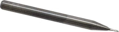 M.A. Ford - 0.022", 0.044" LOC, 1/8" Shank Diam, 1-1/2" OAL, 2 Flute, Solid Carbide Square End Mill - Single End, Uncoated, Spiral Flute, 30° Helix, Centercutting, Right Hand Cut, Right Hand Flute, Series 164 - USA Tool & Supply