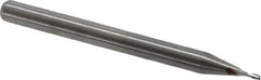 M.A. Ford - 0.03", 0.06" LOC, 1/8" Shank Diam, 1-1/2" OAL, 2 Flute, Solid Carbide Square End Mill - Single End, Uncoated, Spiral Flute, 30° Helix, Centercutting, Right Hand Cut, Right Hand Flute, Series 164 - USA Tool & Supply