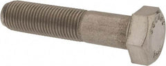 Value Collection - 1/2-20 UNF, 2-1/4" Length Under Head Hex Head Cap Screw - Partially Threaded, Grade 18-8 Stainless Steel, Uncoated, 3/4" Hex - USA Tool & Supply