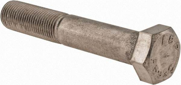 Value Collection - 1/2-20 UNF, 3" Length Under Head Hex Head Cap Screw - Partially Threaded, Grade 18-8 Stainless Steel, Uncoated, 3/4" Hex - USA Tool & Supply