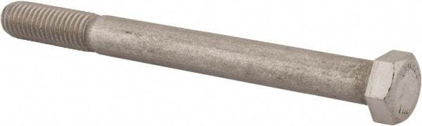 Value Collection - 9/16-12 UNC, 6" Length Under Head Hex Head Cap Screw - Partially Threaded, Grade 18-8 Stainless Steel, Uncoated, 13/16" Hex - USA Tool & Supply