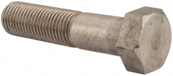 Value Collection - 1-1/2 - 6 UNC, 6-1/2" Length Under Head Hex Head Cap Screw - Partially Threaded, Grade 18-8 Stainless Steel, Uncoated, 2-1/4" Hex - USA Tool & Supply