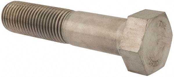 Value Collection - 1-1/2 - 6 UNC, 7" Length Under Head Hex Head Cap Screw - Partially Threaded, Grade 18-8 Stainless Steel, Uncoated, 2-1/4" Hex - USA Tool & Supply