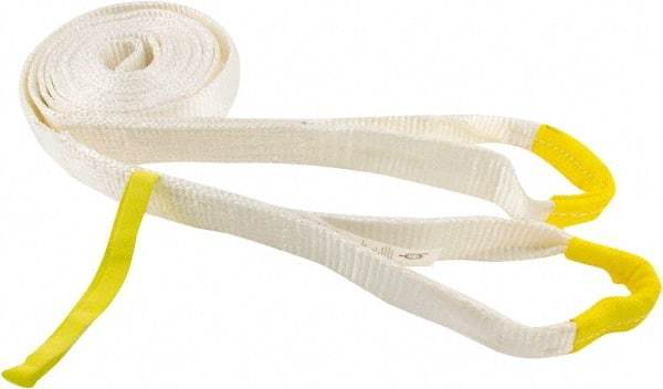 Erickson Manufacturing - 20' Long x 2" Wide, 18,000 Lb Basket Capacity, Polyester Blend Web Sling - White - USA Tool & Supply