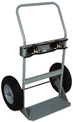 Made in USA - 760 Lb Capacity 47" OAH Cylinder Hand Truck - Swept Back Handle, Steel, Full Pneumatic Wheels - USA Tool & Supply