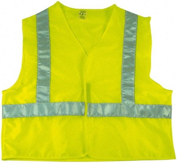 NMC - Size XL High Visibility Lime Mesh General Purpose Vest - Hook & Loop Closure, PVC - USA Tool & Supply