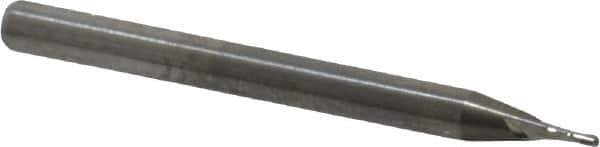 M.A. Ford - 1/32", 1/16" LOC, 1/8" Shank Diam, 1-1/2" OAL, 2 Flute, Solid Carbide Square End Mill - Single End, Uncoated, Spiral Flute, 30° Helix, Centercutting, Right Hand Cut, Right Hand Flute, Series 164 - USA Tool & Supply