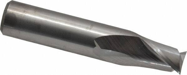 M.A. Ford - 1/2", 5/8" LOC, 1/2" Shank Diam, 2-1/2" OAL, 2 Flute, Solid Carbide Square End Mill - Single End, Uncoated, Spiral Flute, 30° Helix, Centercutting, Right Hand Cut, Right Hand Flute, Series 164 - USA Tool & Supply