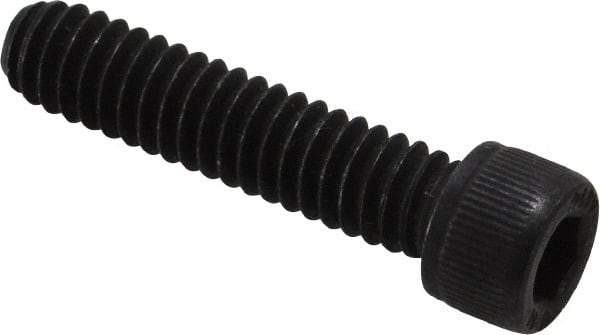 Value Collection - 1/4-20 UNC Hex Socket Drive, Socket Cap Screw - Alloy Steel, Black Oxide Finish, Fully Threaded, 1-1/8" Length Under Head - USA Tool & Supply