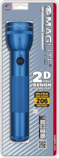Mag-Lite - Krypton Bulb, 27 Lumens, Industrial/Tactical Flashlight - Blue Aluminum Body, 2 D Batteries Not Included - USA Tool & Supply