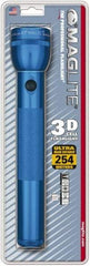 Mag-Lite - Krypton Bulb, 45 Lumens, Industrial/Tactical Flashlight - Blue Aluminum Body, 3 D Batteries Not Included - USA Tool & Supply