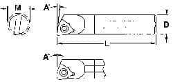 Everede Tool - 1.094" Min Bore Diam, 12" OAL, 1" Shank Diam, Indexable Boring Bar - WCGT 3 Insert, Screw Holding Method - USA Tool & Supply