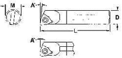 Everede Tool - 1.094" Min Bore Diam, 12" OAL, 1" Shank Diam, Indexable Boring Bar - WCGT 3 Insert, Screw Holding Method - USA Tool & Supply