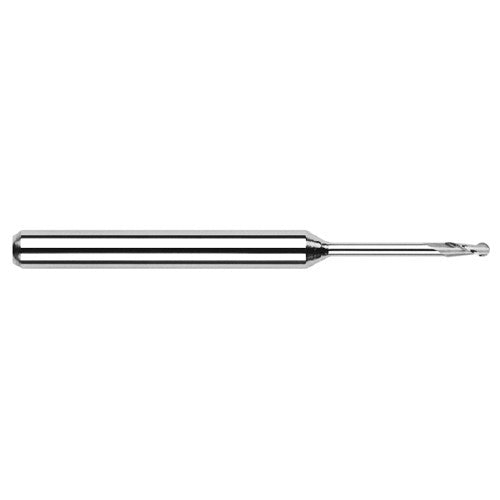 ‎3/64″ Dia. × 1/8″ Shank × 0.141″ DOC × 1-1/2″ OAL, Carbide Uncoated, Standard , 2 Flute, Ballnose End Mill