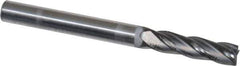 Niagara Cutter - 3/16", 5/8" LOC, 3/16" Shank Diam, 2" OAL, 4 Flute, Solid Carbide Square End Mill - Single End, Diamond Finish, Spiral Flute, 30° Helix, Right Hand Cut, Right Hand Flute, Series DIA430 - USA Tool & Supply