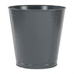 Value Collection - 14 Qt Gray Round Trash Can - Steel, 11-1/4" High - USA Tool & Supply