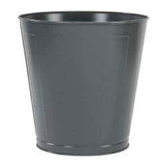 Value Collection - 14 Qt Gray Round Trash Can - Steel, 11-1/4" High - USA Tool & Supply