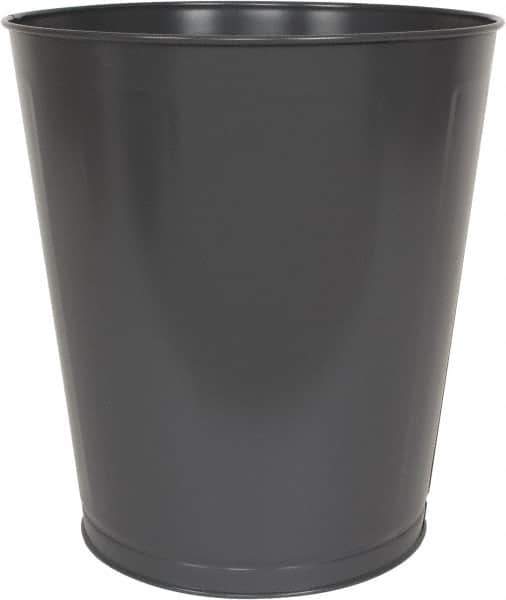 Value Collection - 28 Qt Gray Round Trash Can - Steel, 14-1/4" High - USA Tool & Supply