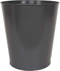 Value Collection - 28 Qt Gray Round Trash Can - Steel, 14-1/4" High - USA Tool & Supply